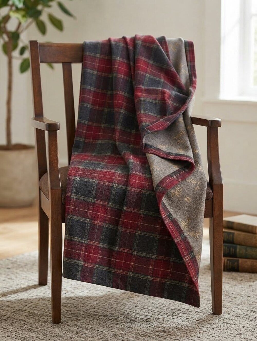 Cotton flannel Blanket Throw by Vermont Country store